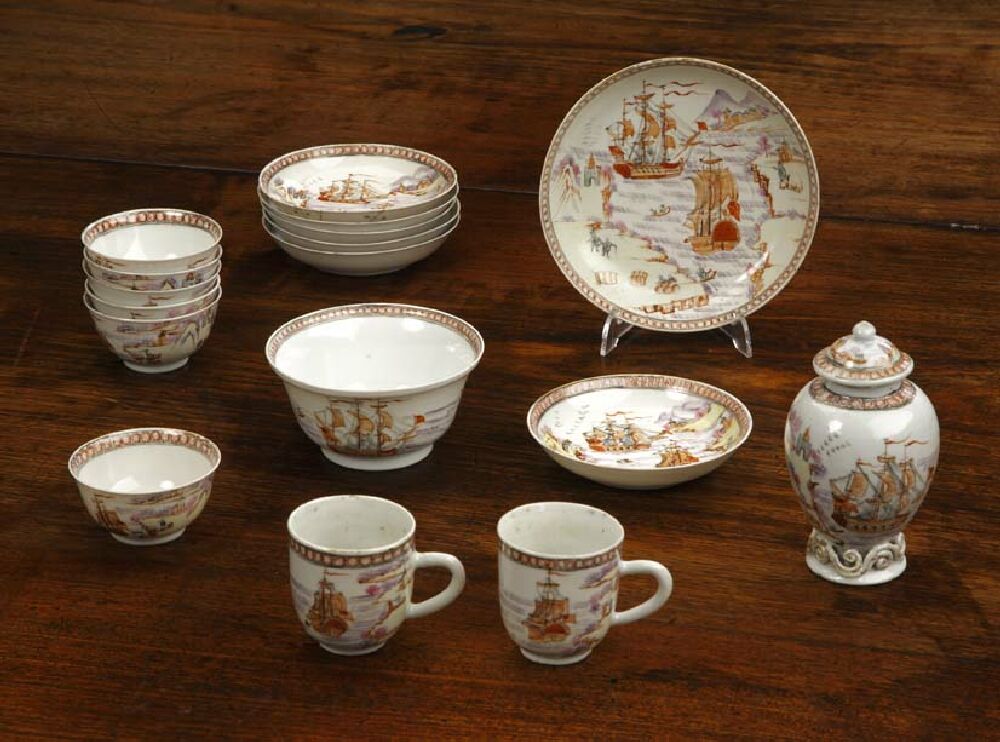 An early 19th century Chinese export part tea/coffee set