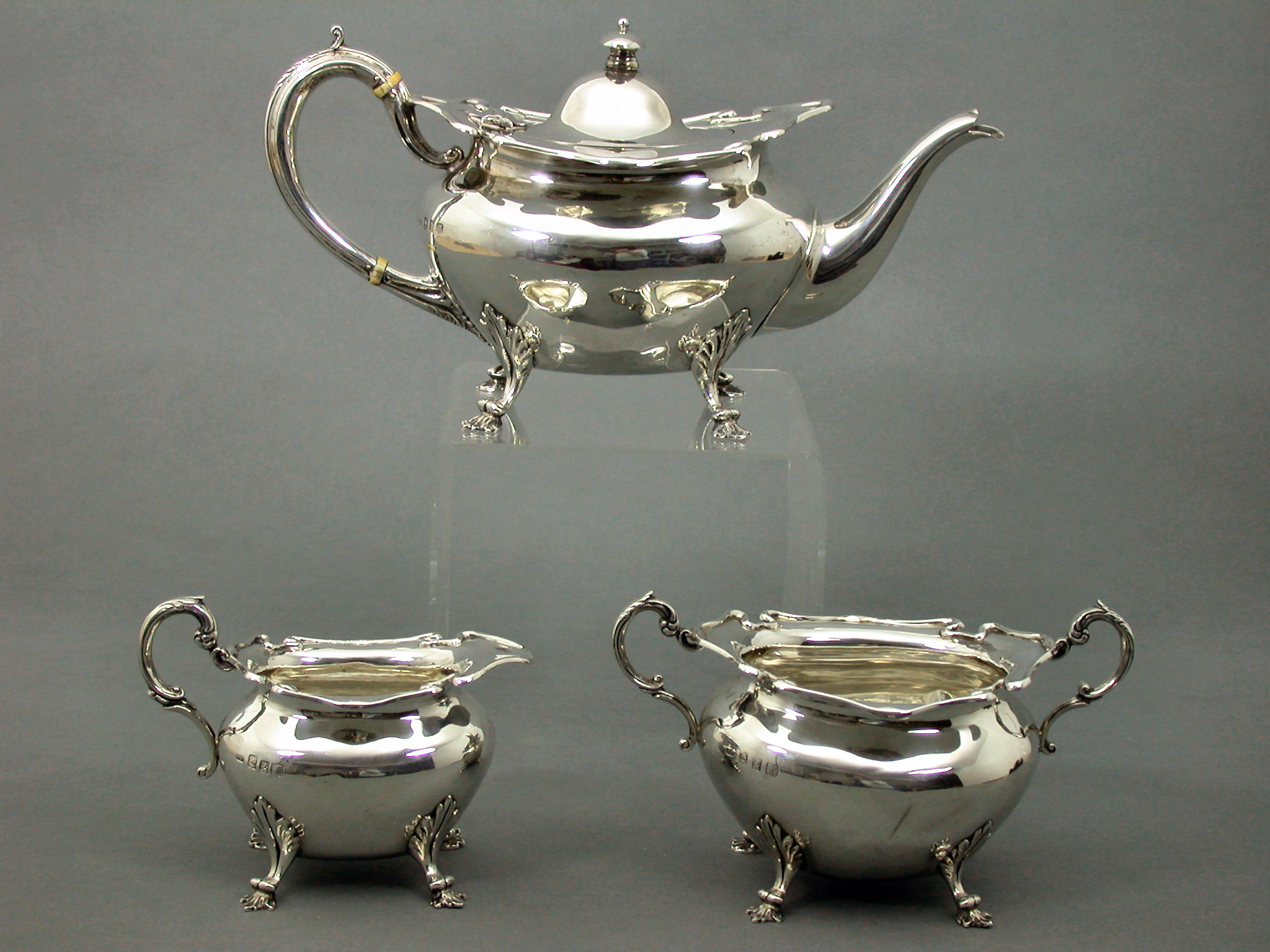 An Edwardian Scottish three piece tea service,
