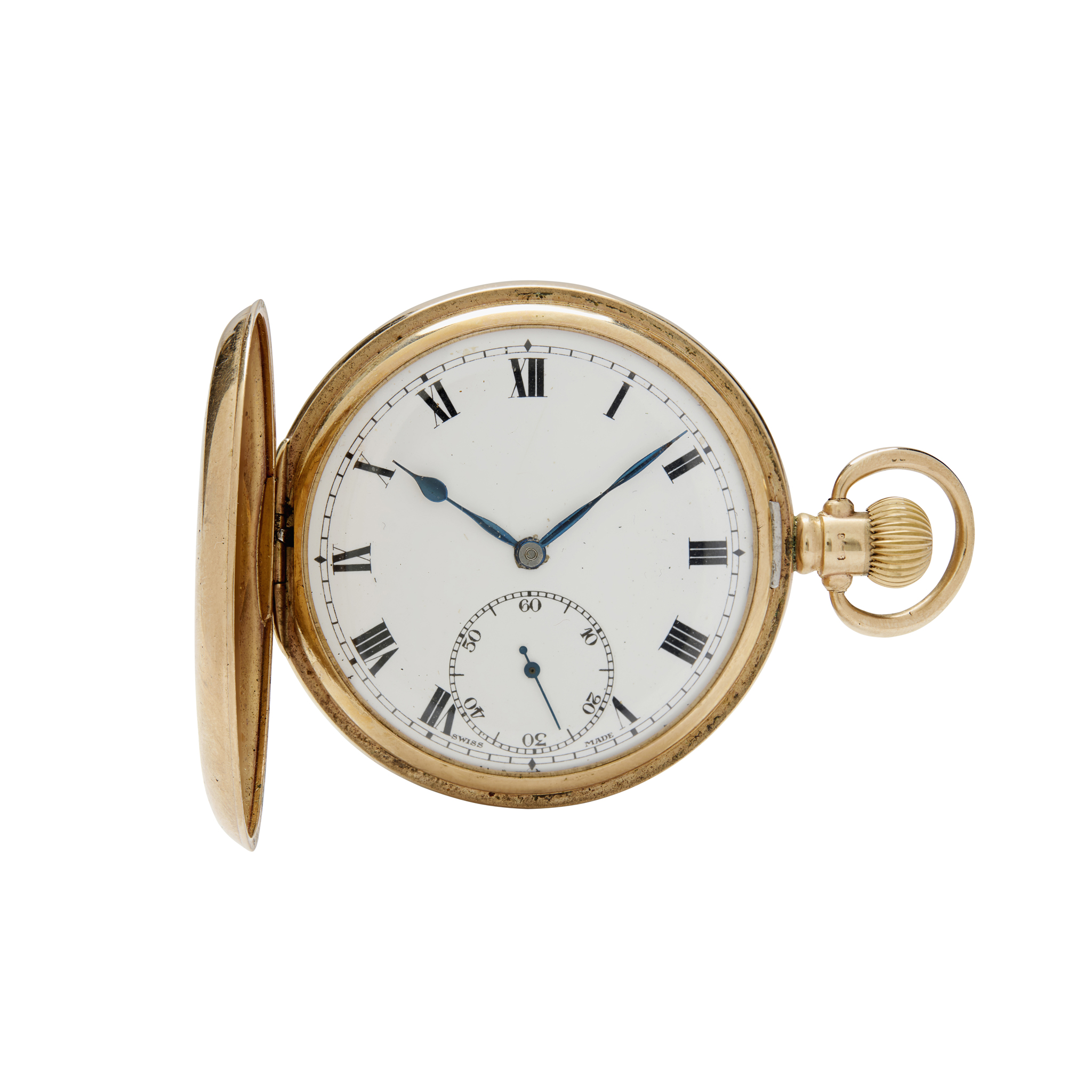 Rolex. A 9k gold keyless winding hunting cased pocket watch