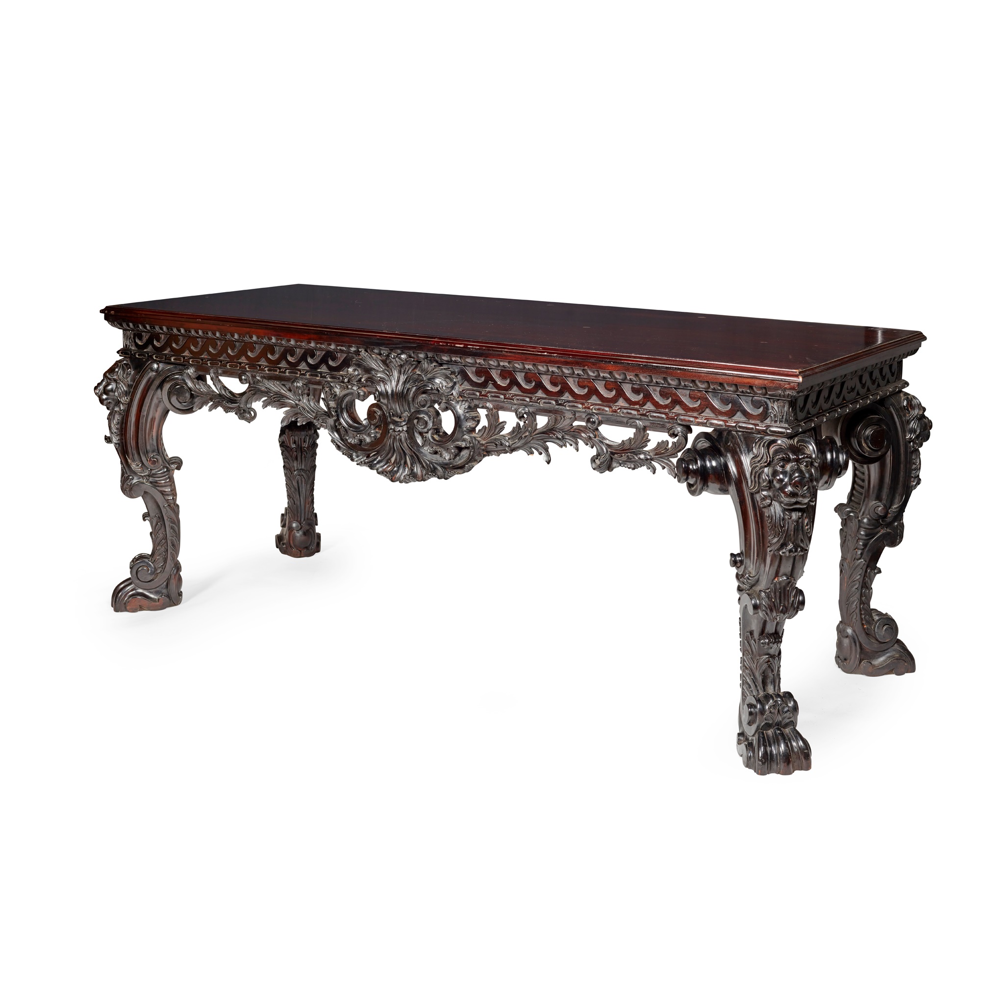 GEORGE II STYLE 'BRIGHTLING PARK' STAINED MAHOGANY HALL TABLE