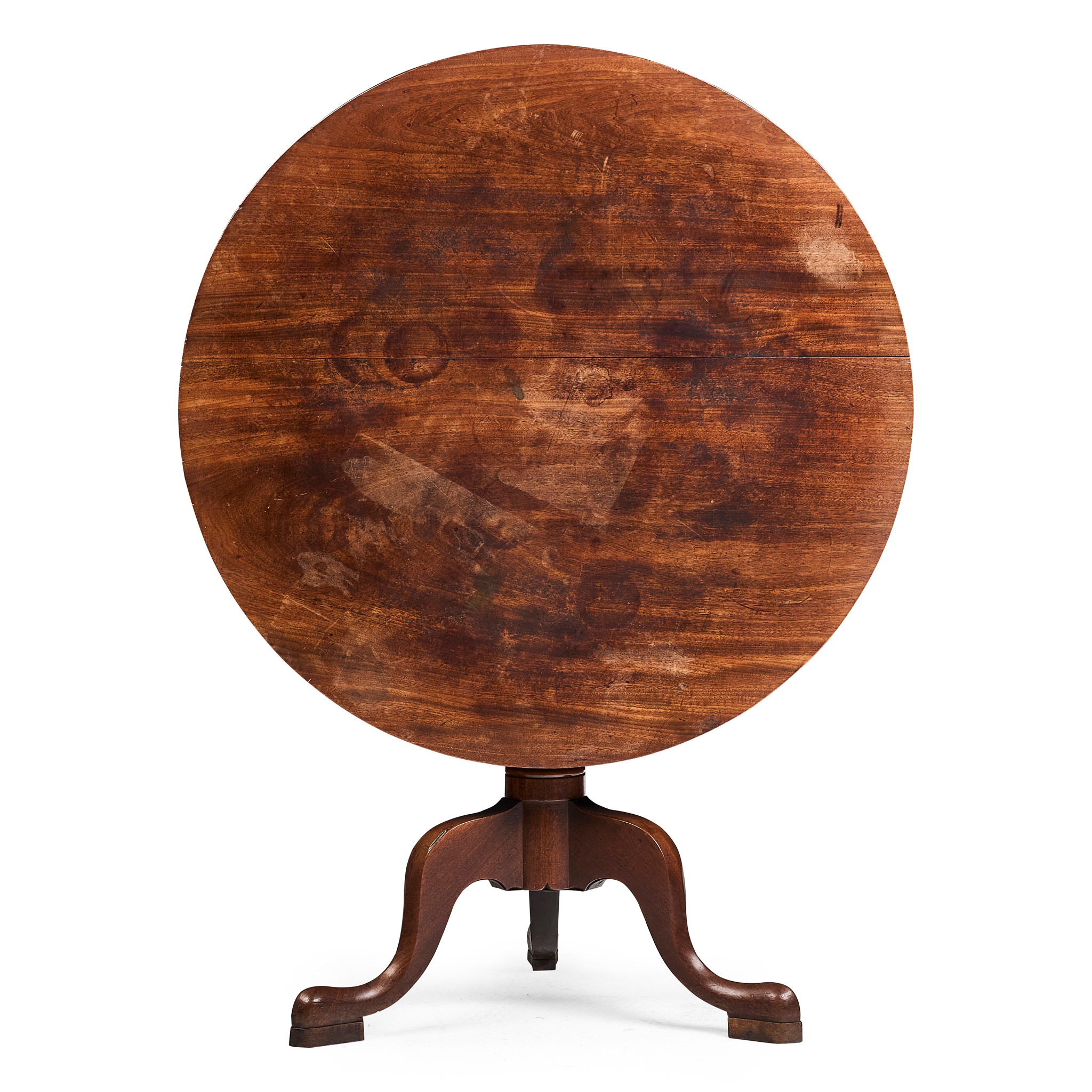 GEORGE II MAHOGANY TRIPOD TEA TABLE