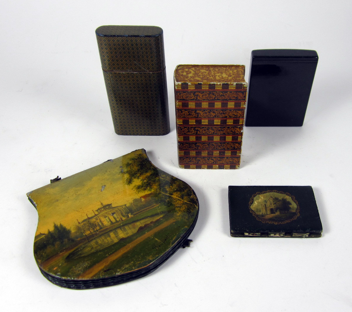 GROUP OF MAUCHLINE PATTERN-WARE CASES