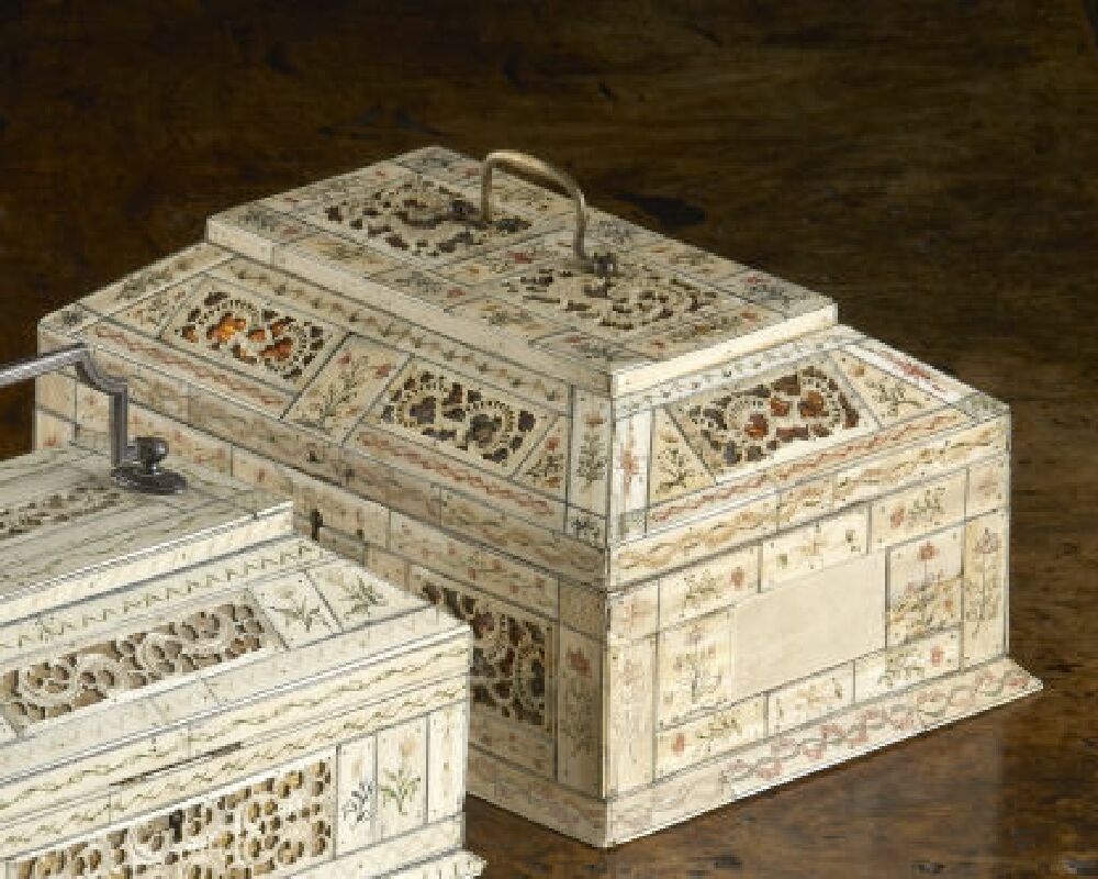 An early 19th century Russian Archangel ivory veneered box