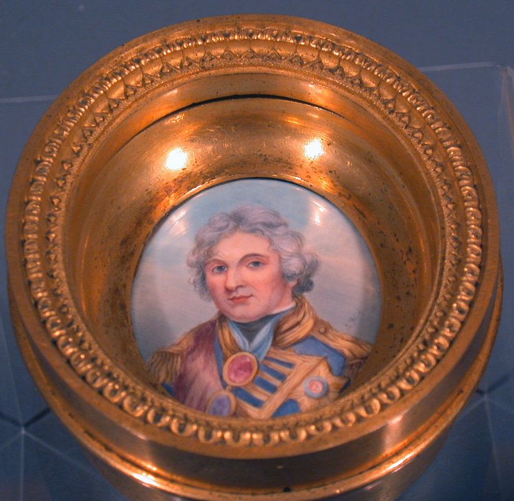 An oval miniature portrait of Nelson