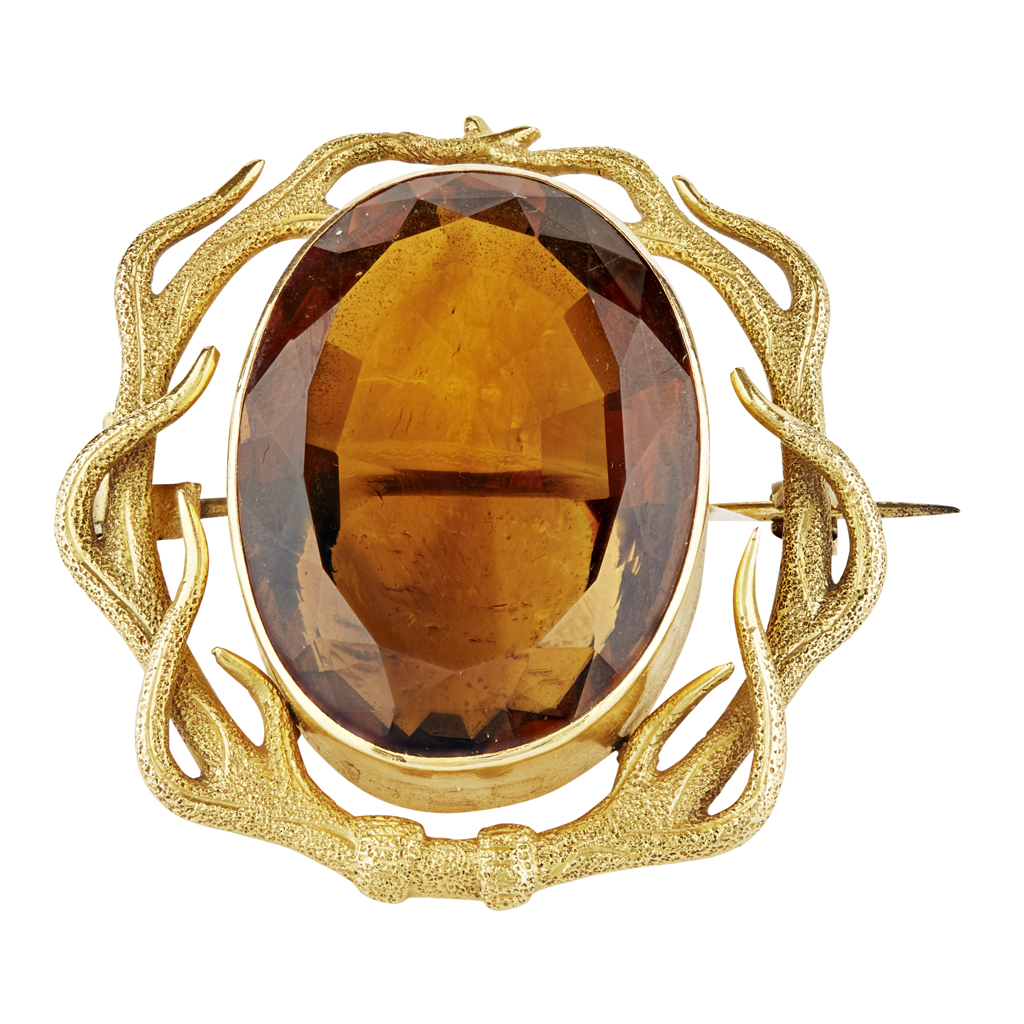 A citrine set brooch
