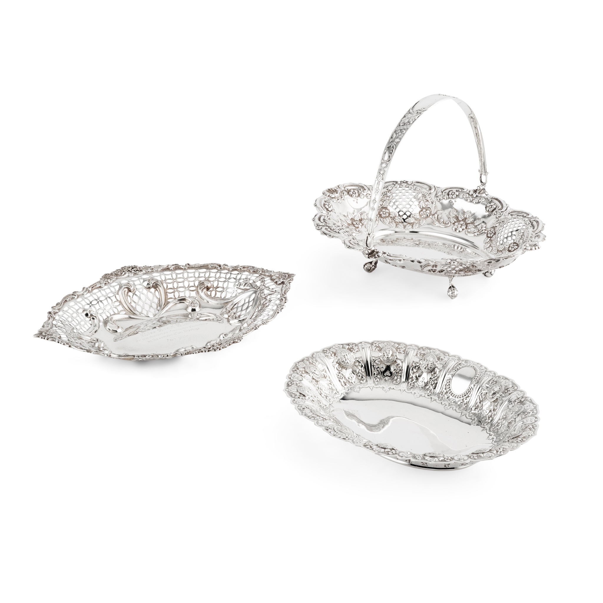An Edwardian swing-handled basket