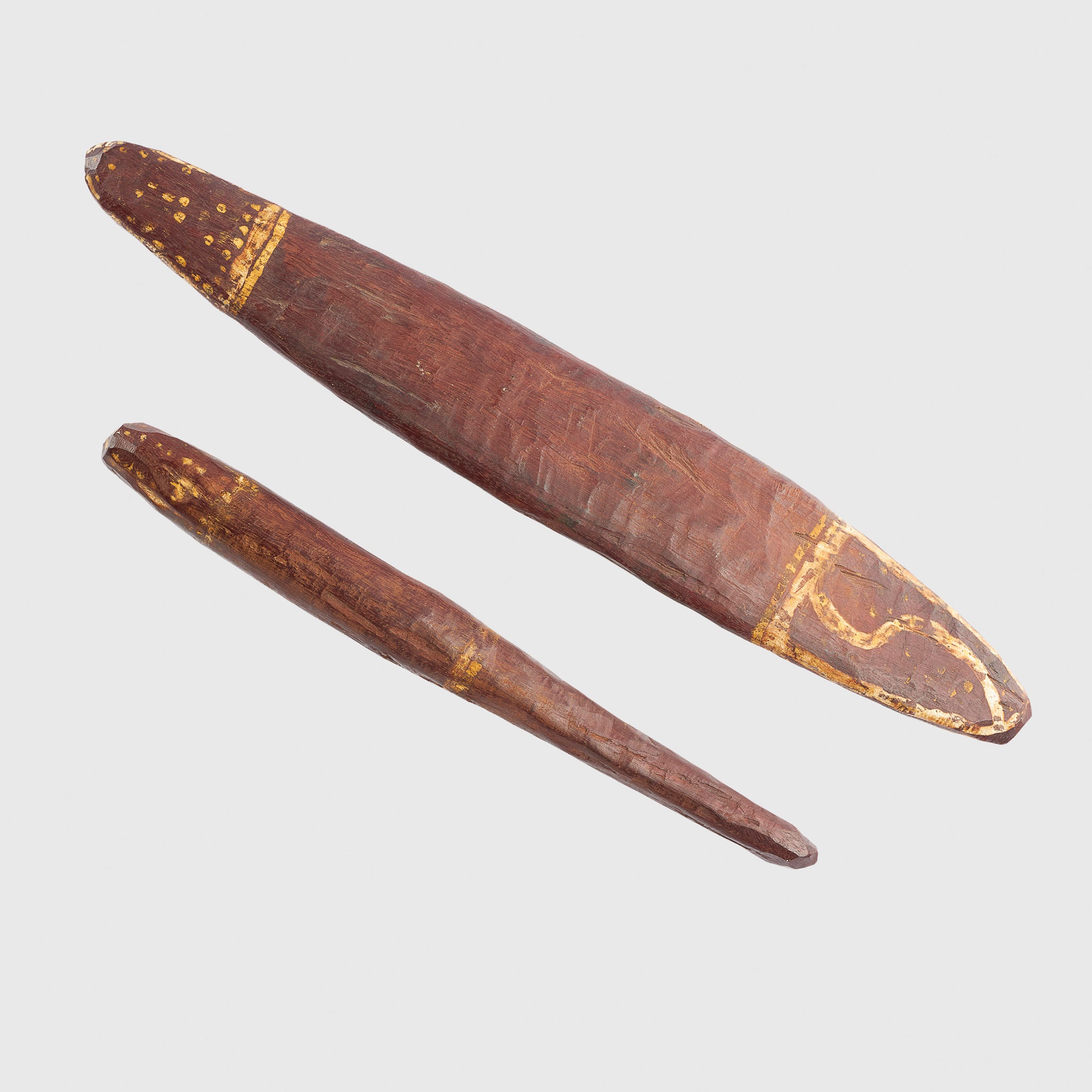 ABORIGINAL THROWING STICK AND TJURINGA