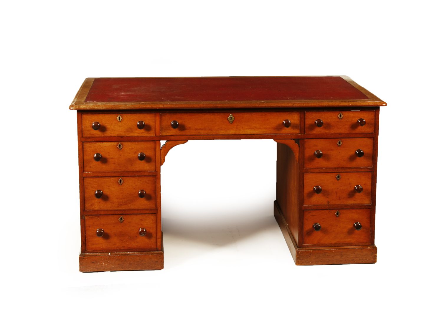 VICTORIAN OAK TWIN PEDESTAL DESK