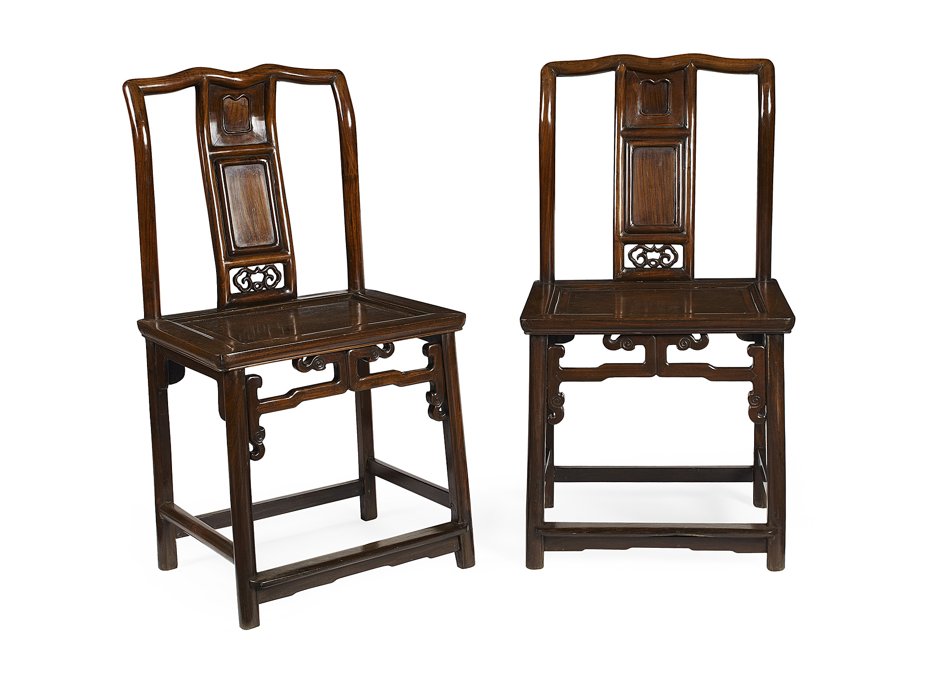 PAIR OF CHINESE HONGMU CHAIRS