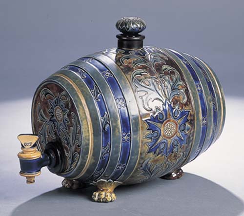 A Doulton Lambeth spirit barrel