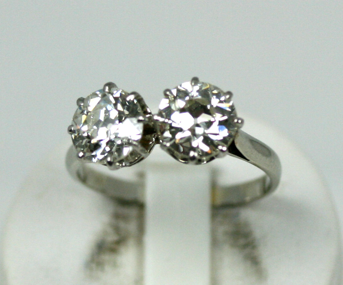 A diamond two-stone ring