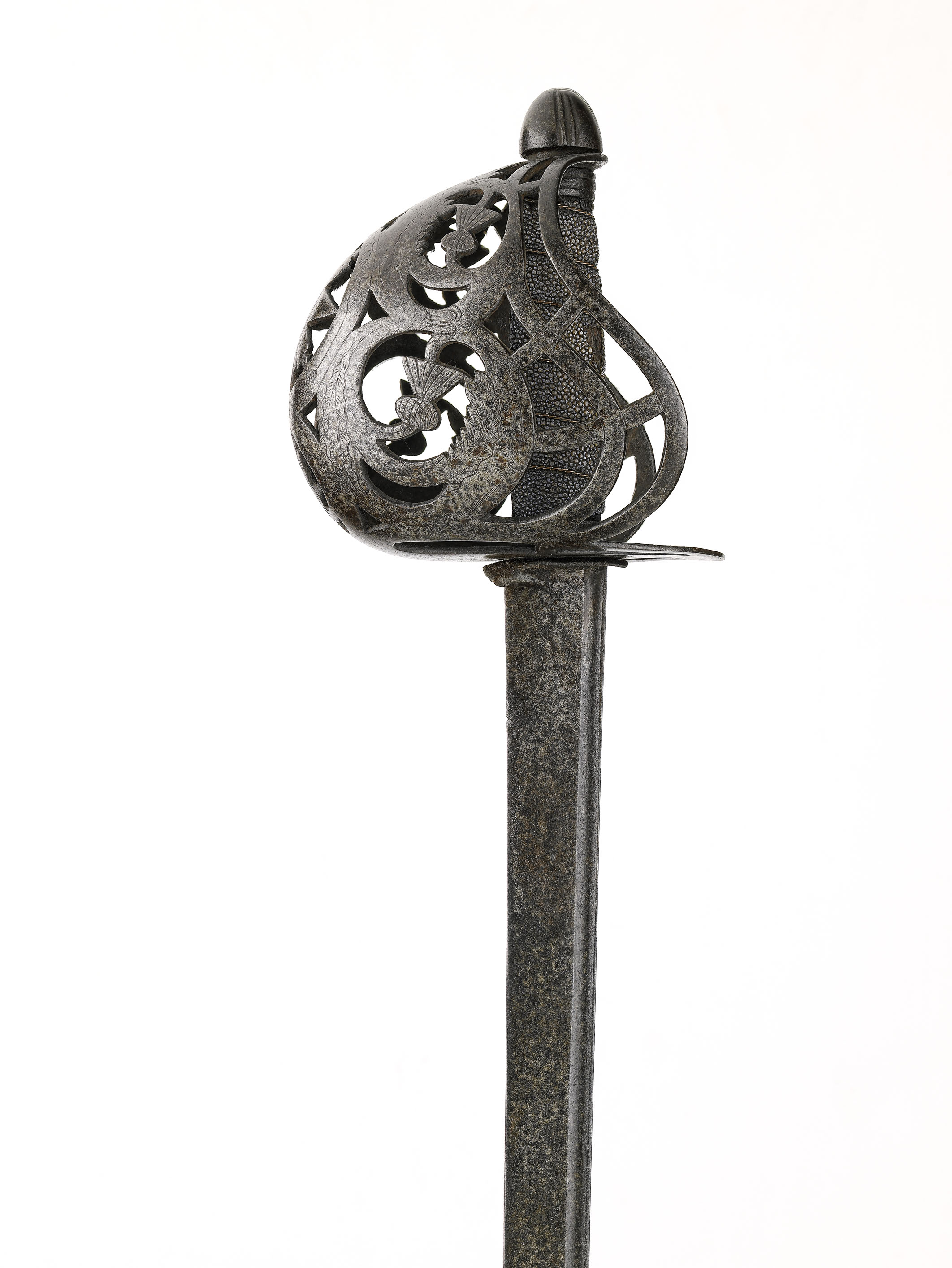 A late 18th century Military Basket Hilted Backsword of the Perthshire Highlanders