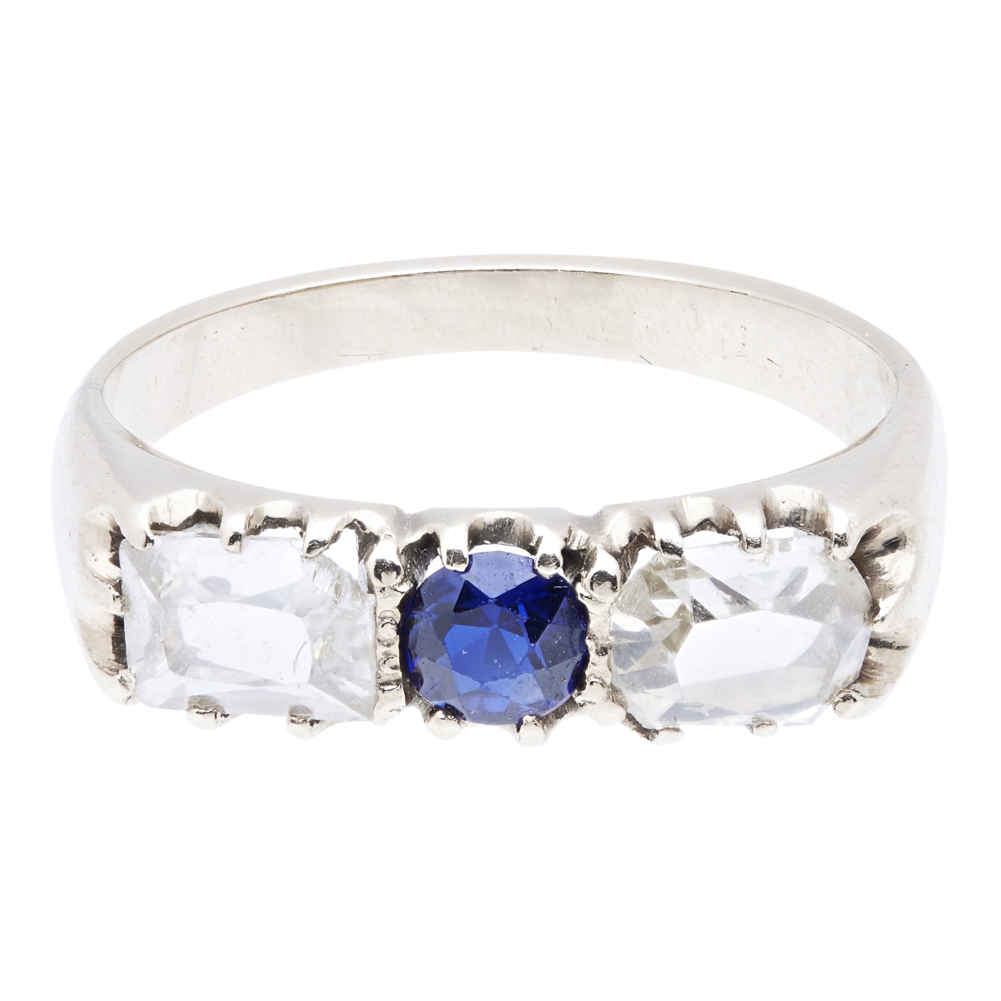 A sapphire and diamond set ring