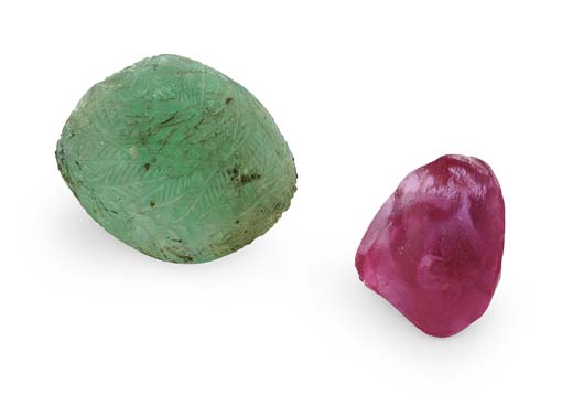 An unmounted large carved emerald