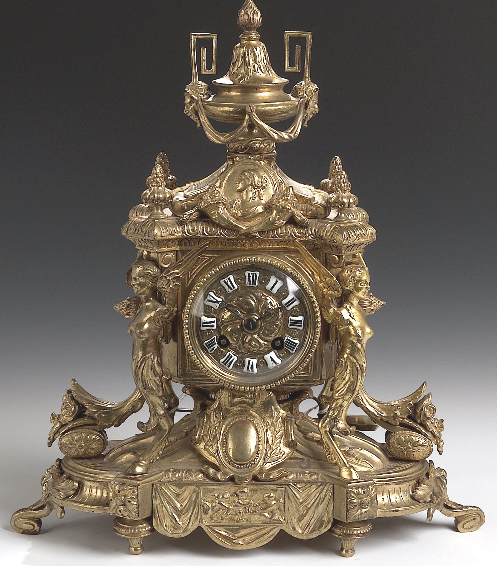 A French gilt metal mantel clock