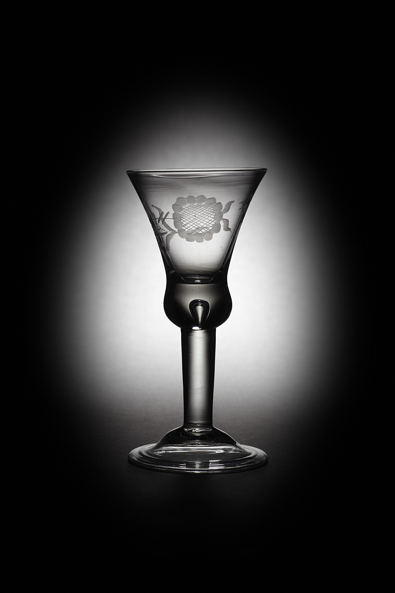 A Jacobite wine glass