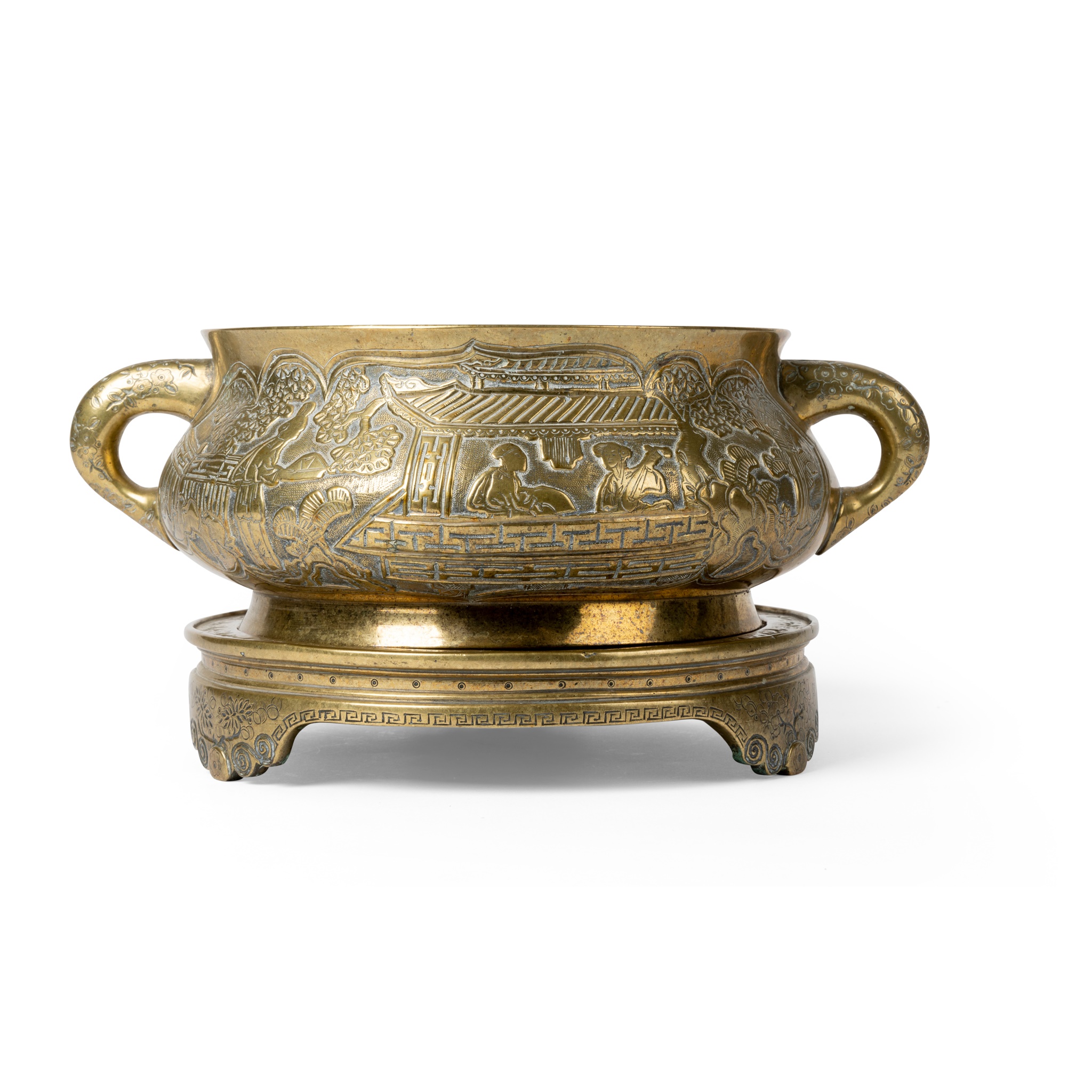 LARGE BRONZE CENSER WITH BASE