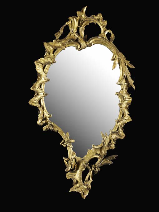 A George III carved giltwood wall mirror, circa 1760