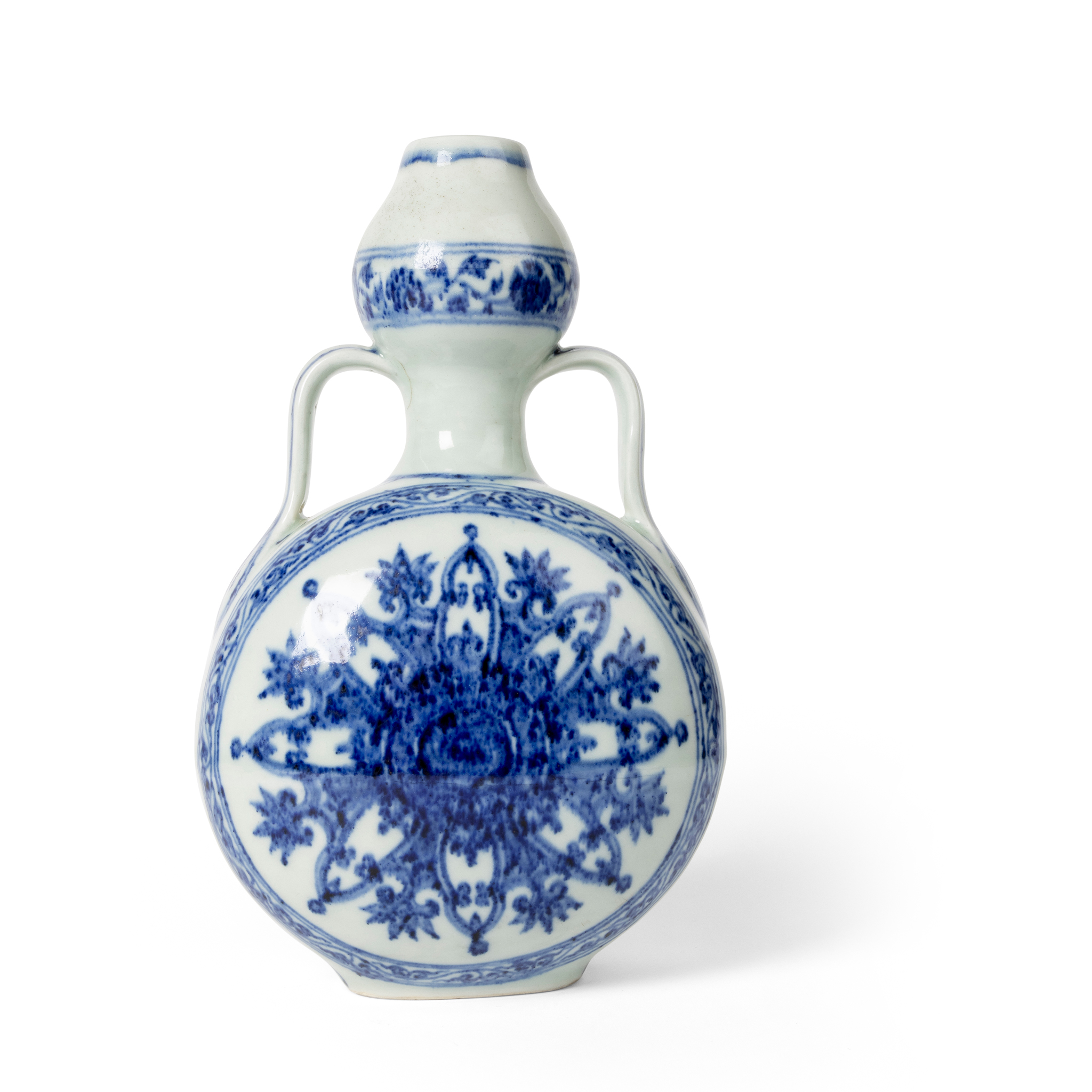 CHINESE BLUE AND WHITE 'ROSETTE' MOONFLASK