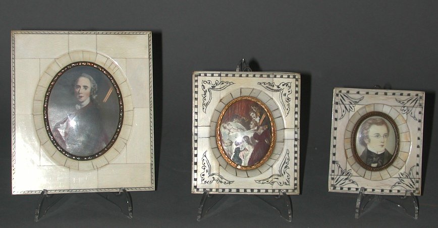 Six various ivory mounted miniatures