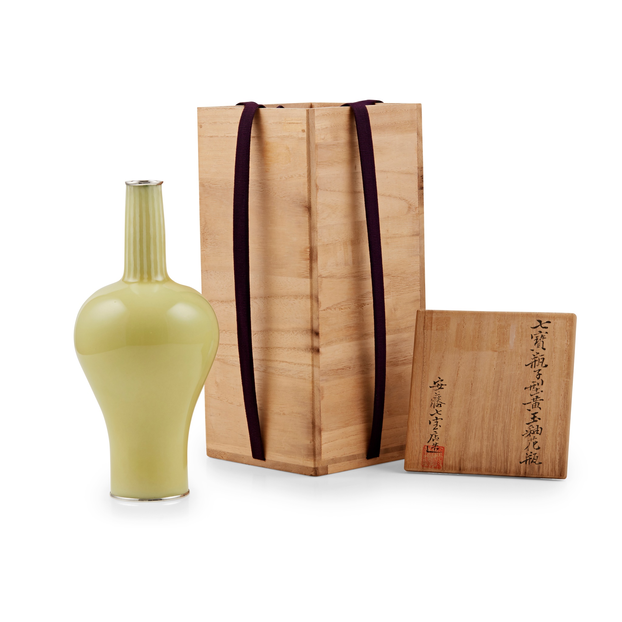 YELLOW CLOISONNÉ ENAMEL VASE