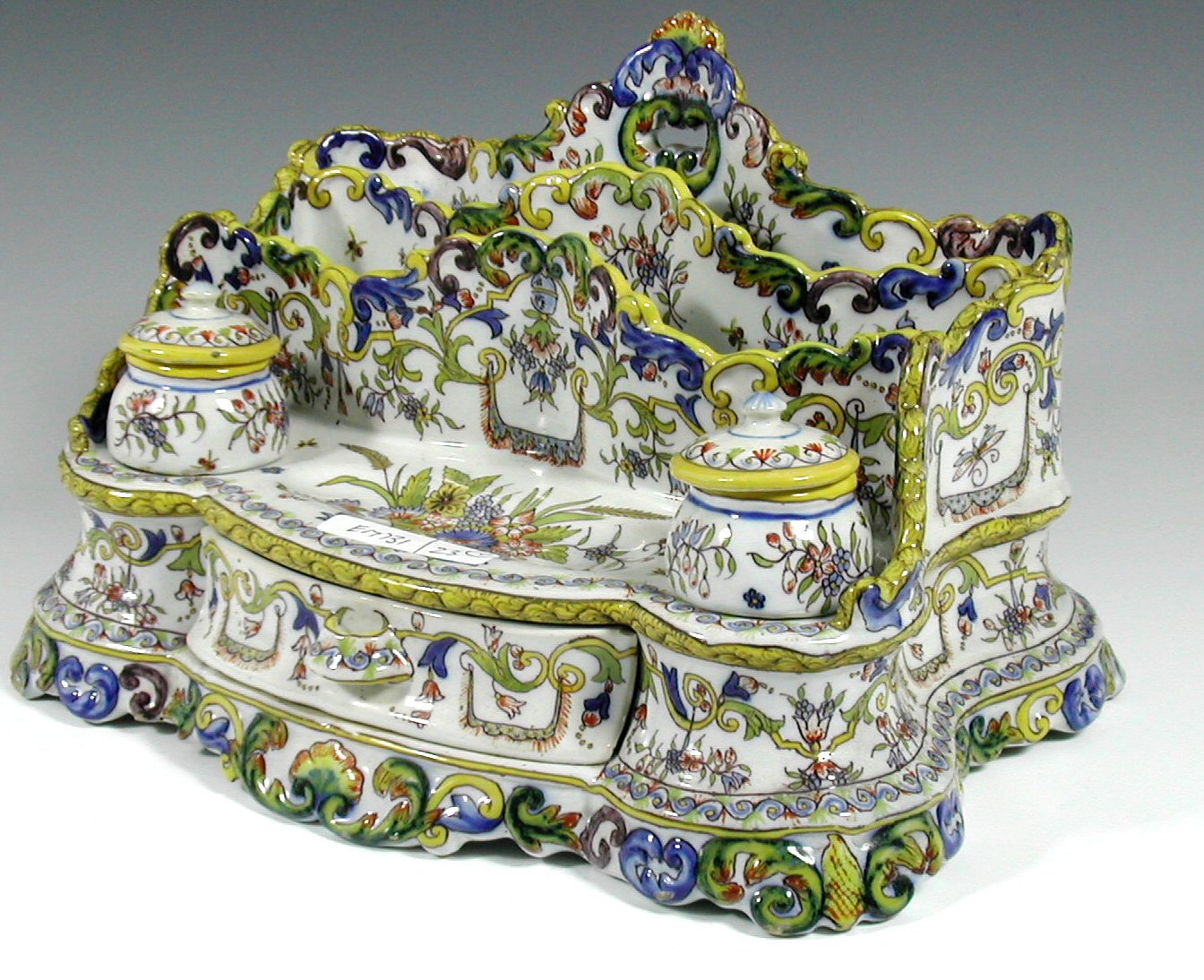 A 20th century faience desk stand,
