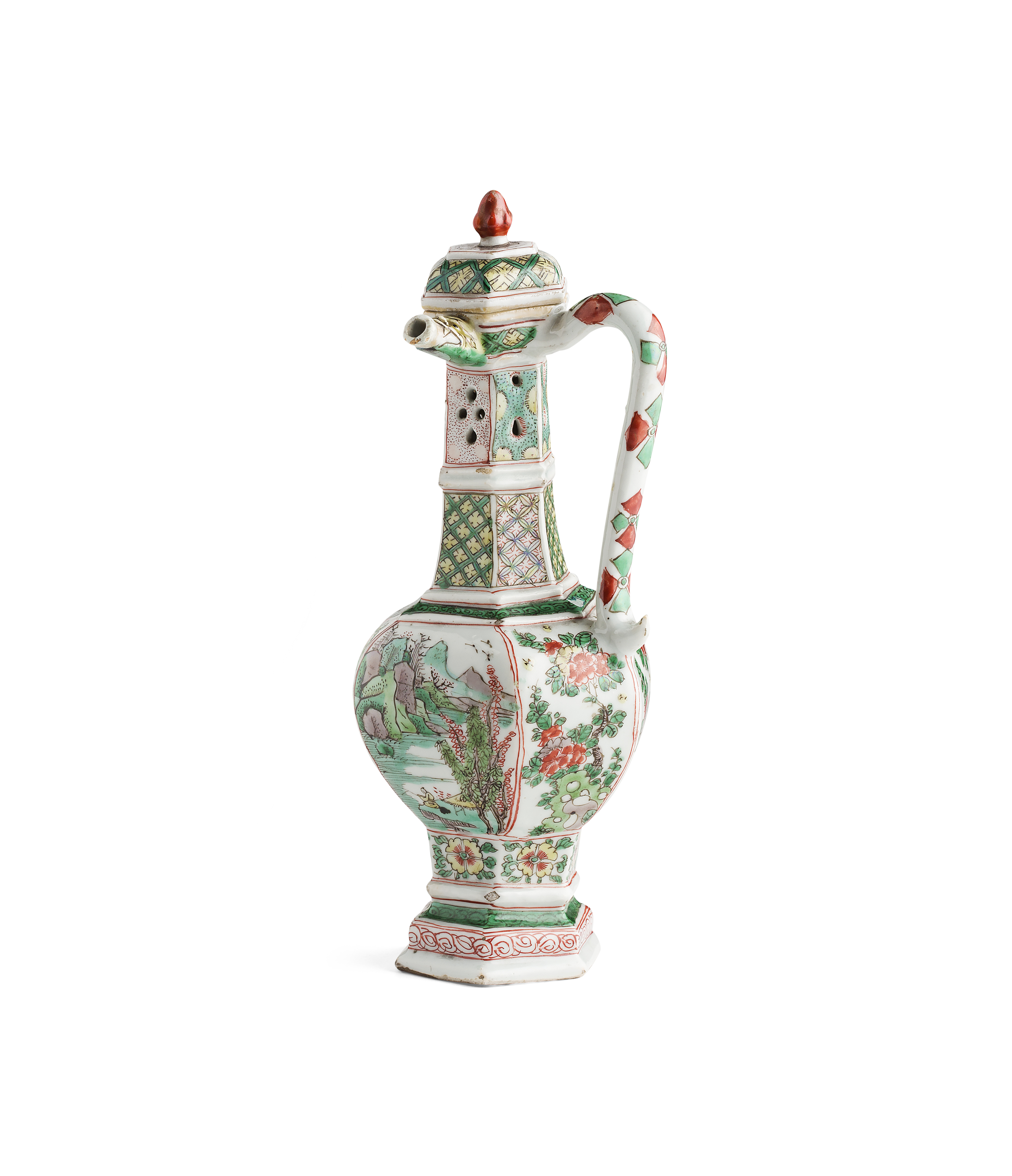 FAMILLE VERTE COVERED PUZZLE JUG