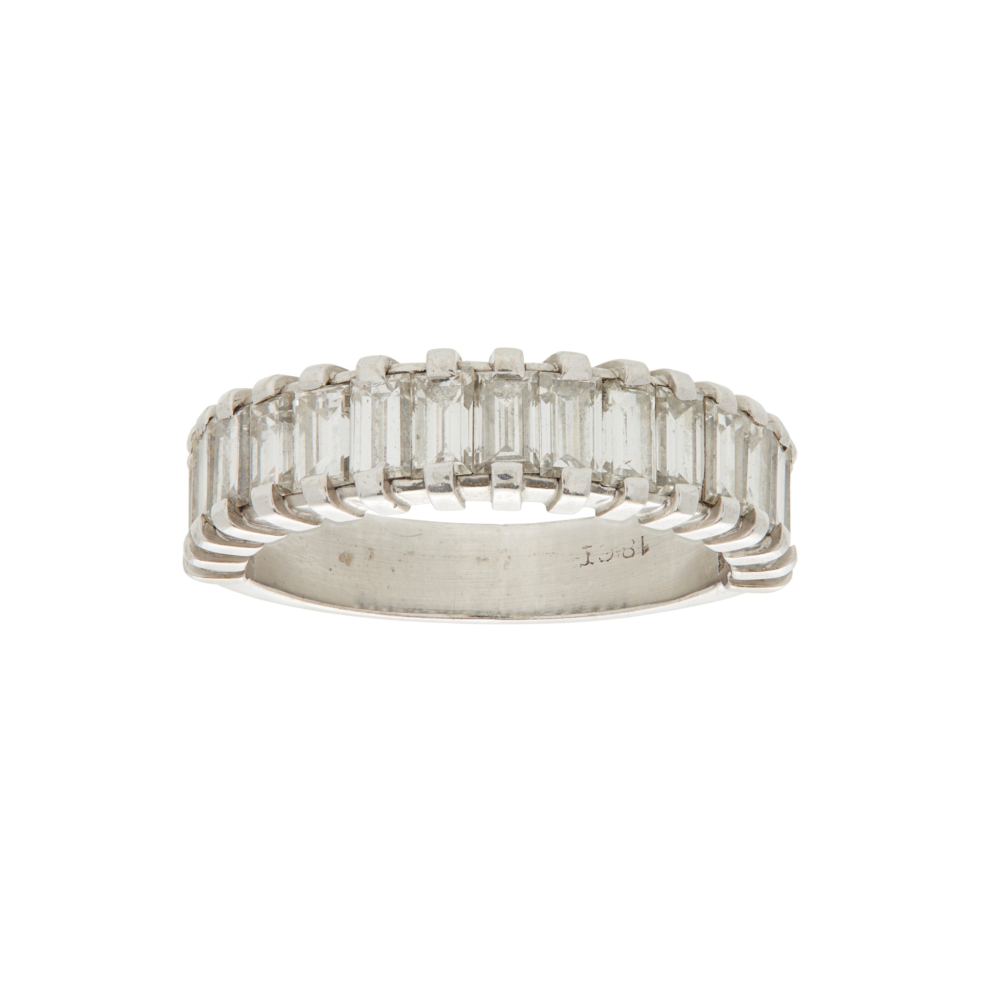 A diamond set half eternity ring