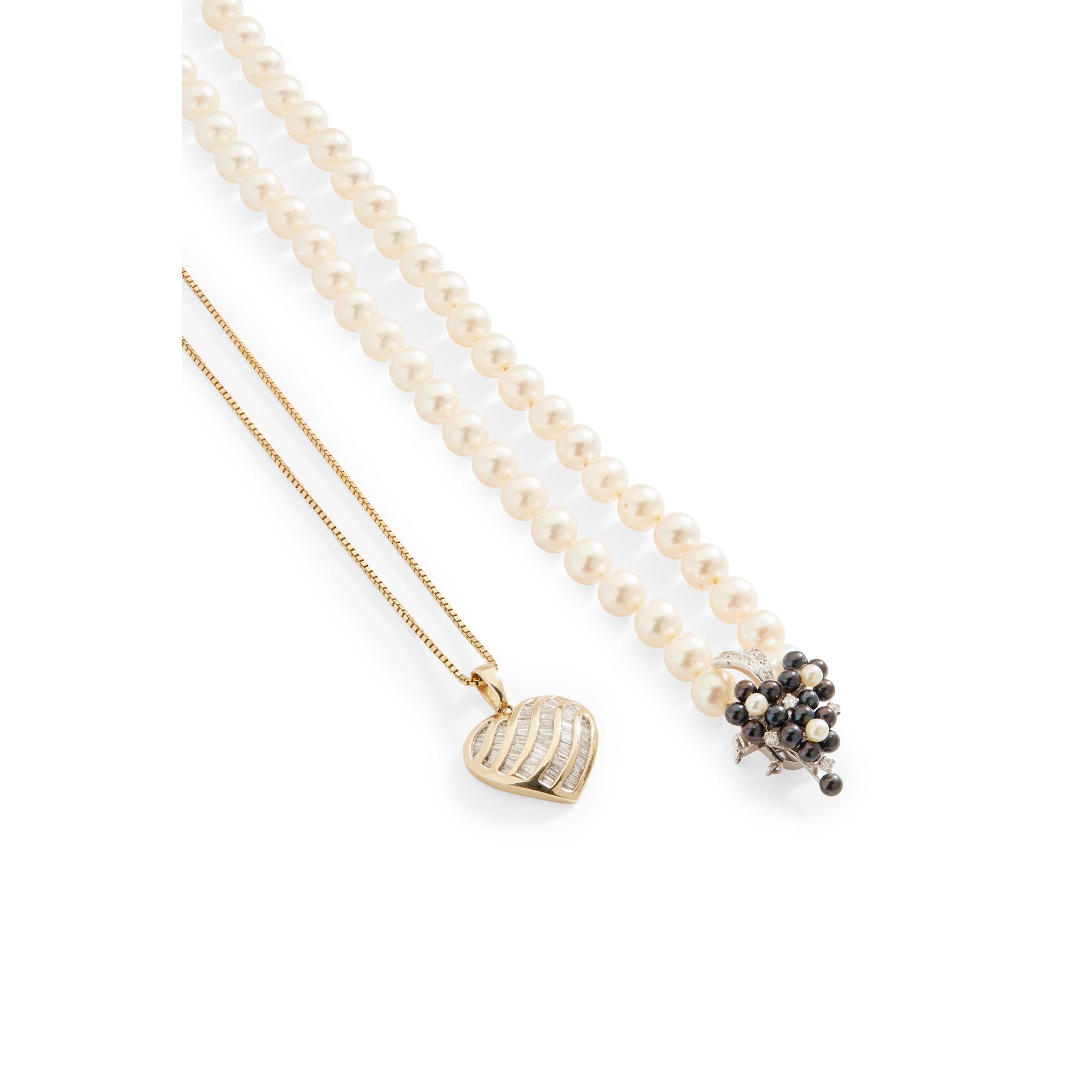 A cultured pearl necklace