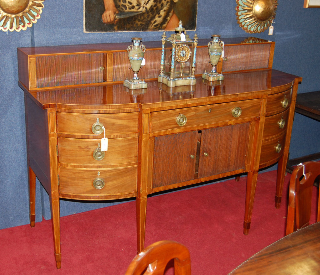 A George III mahogany bow front sideboard