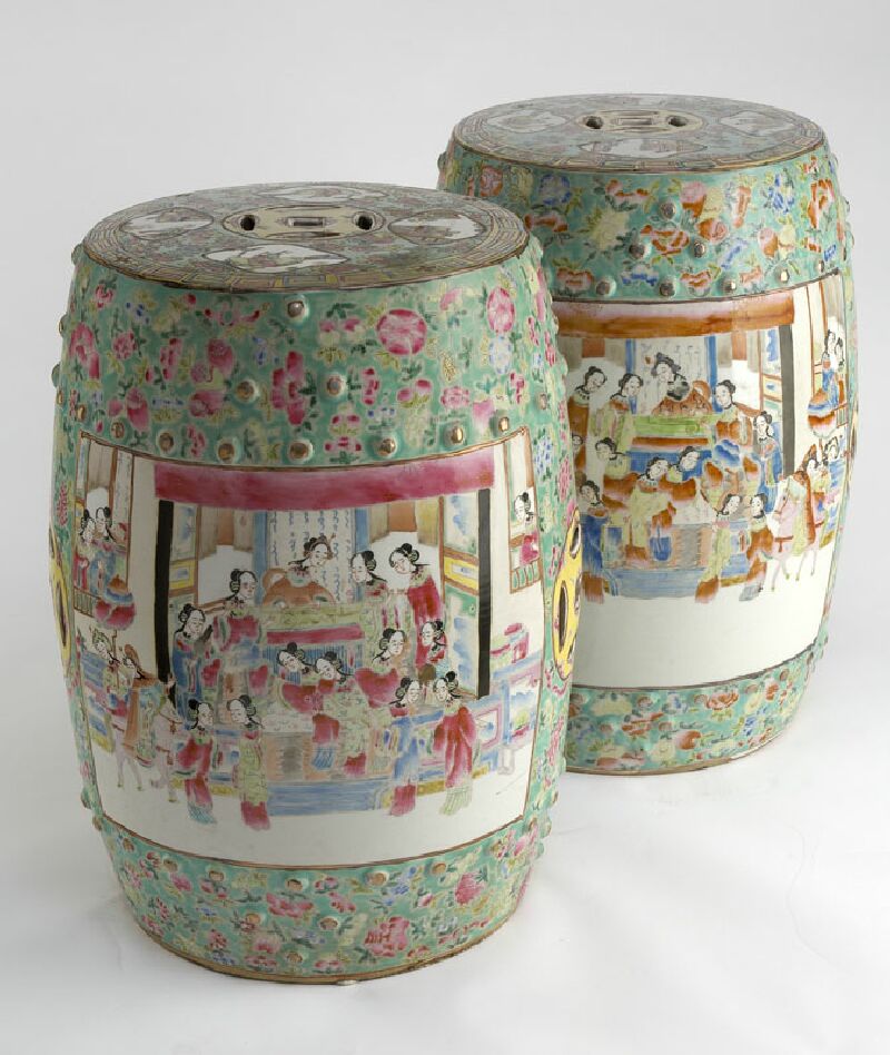 A pair of early 20th century Canton garden seats