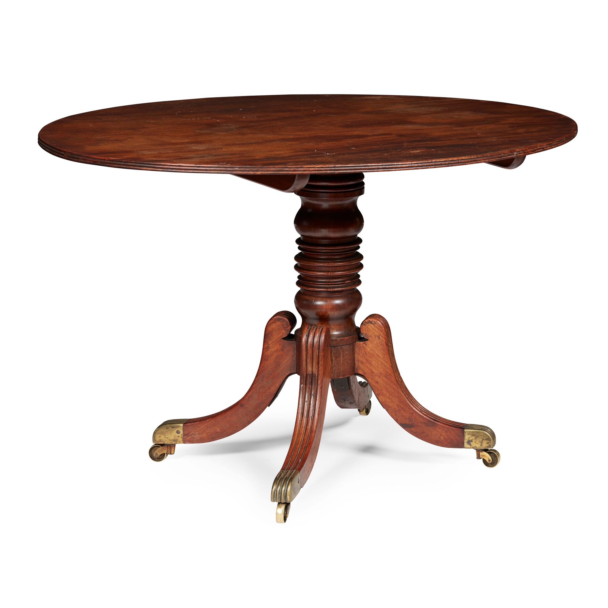 LATE GEORGE III MAHOGANY PEDESTAL TABLE
