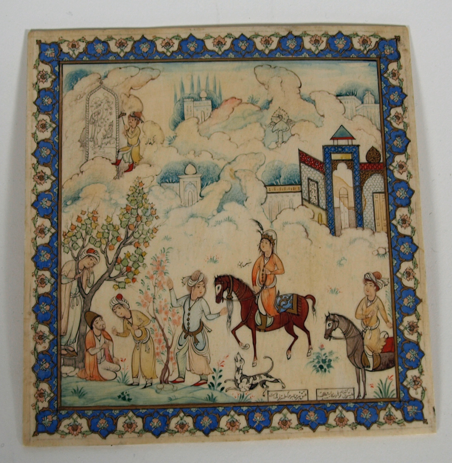 An early 20th century Persian School painted ivory miniature Possibly by Ali Karimi