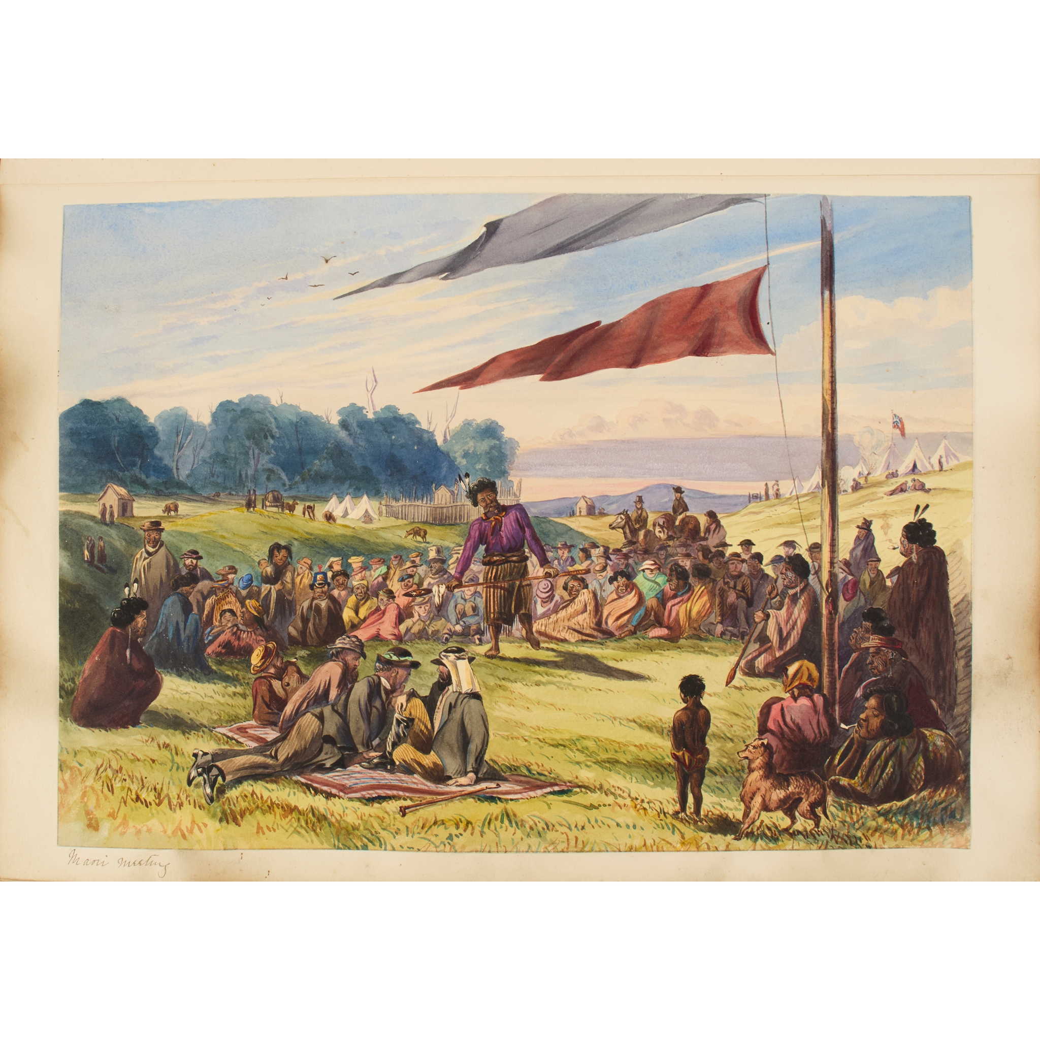 Topographical watercolour album, including New Zealand, the West Indies and Brazil