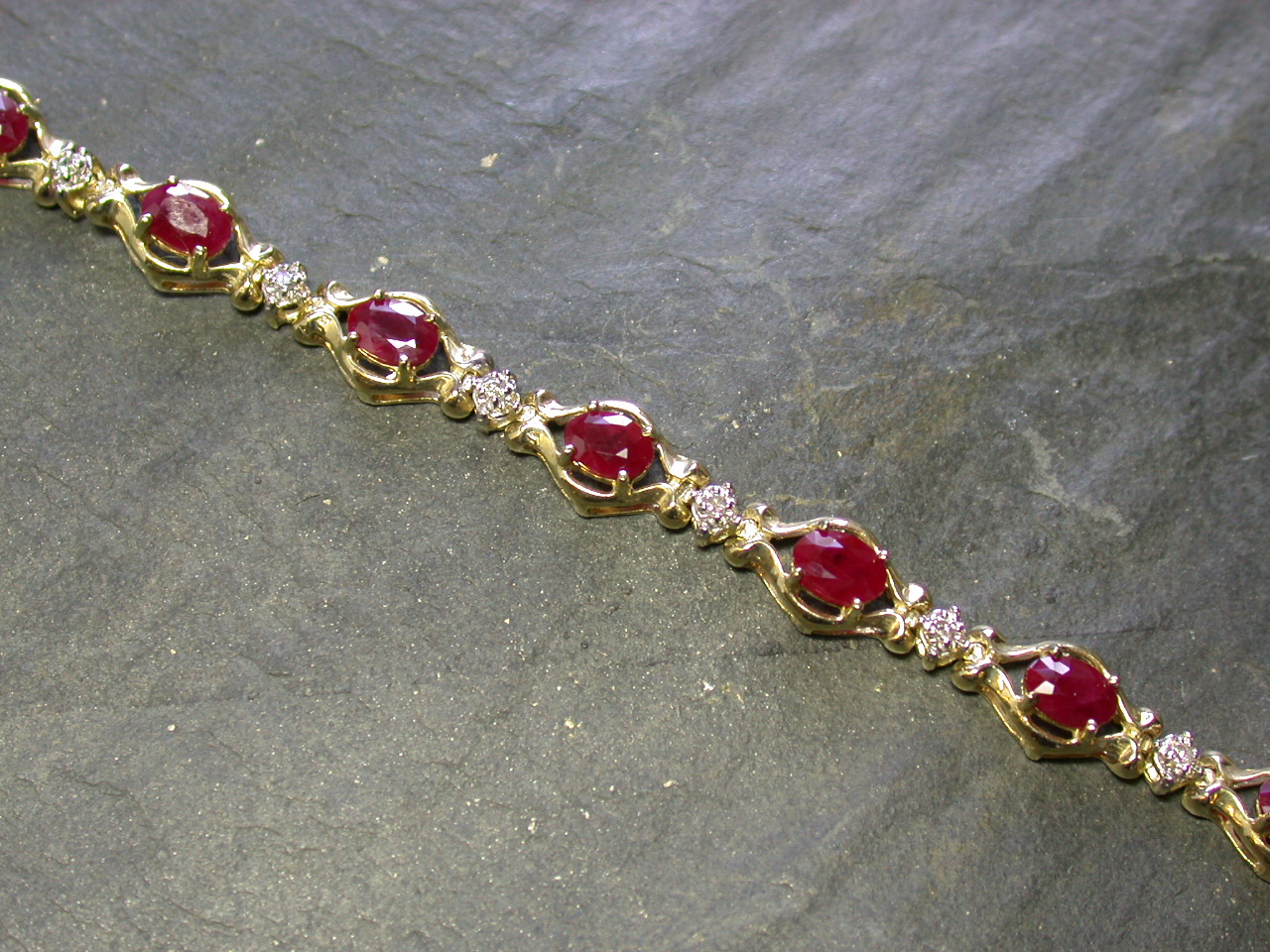 A ruby and diamond bracelet,