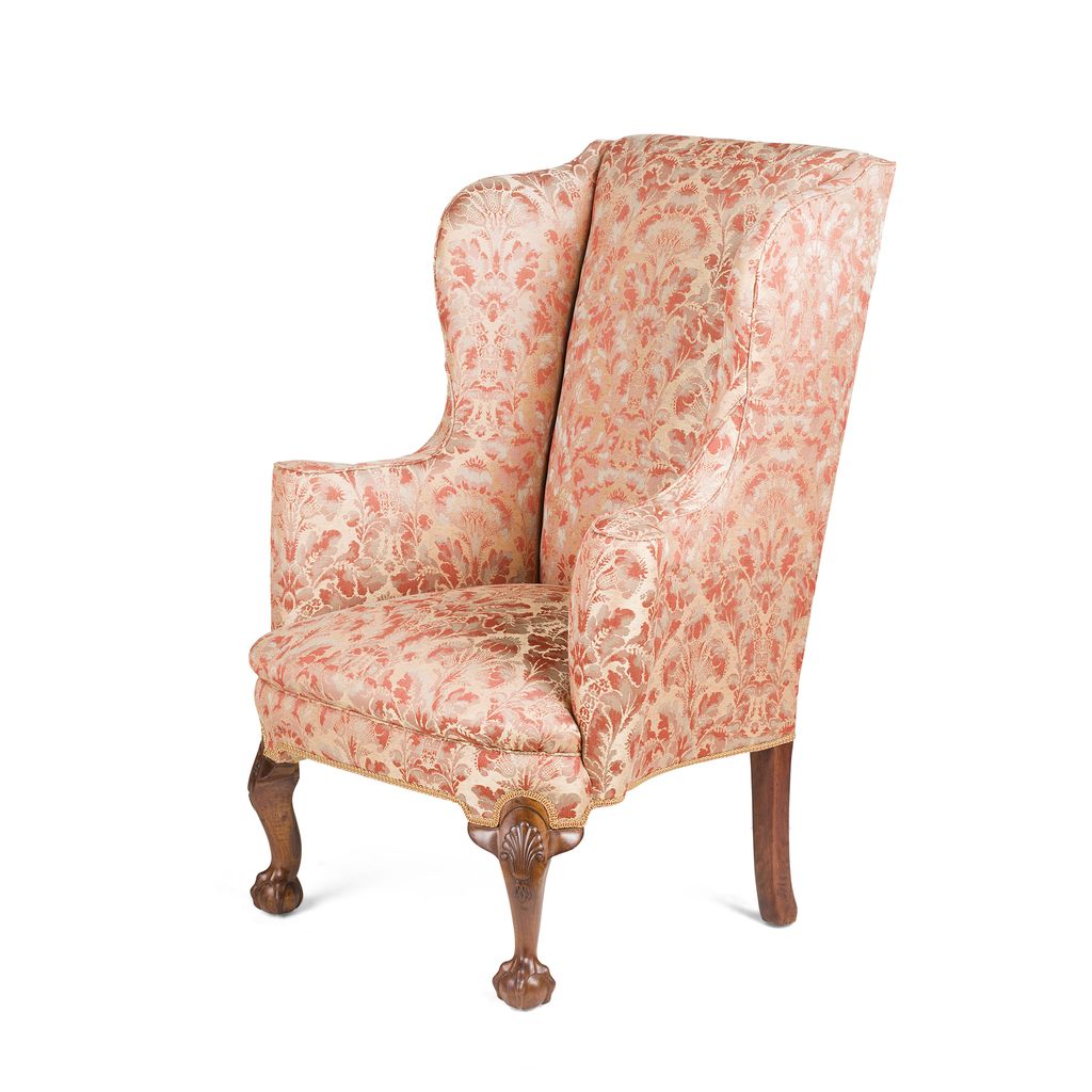 GEORGE II STYLE WINGBACK ARMCHAIR