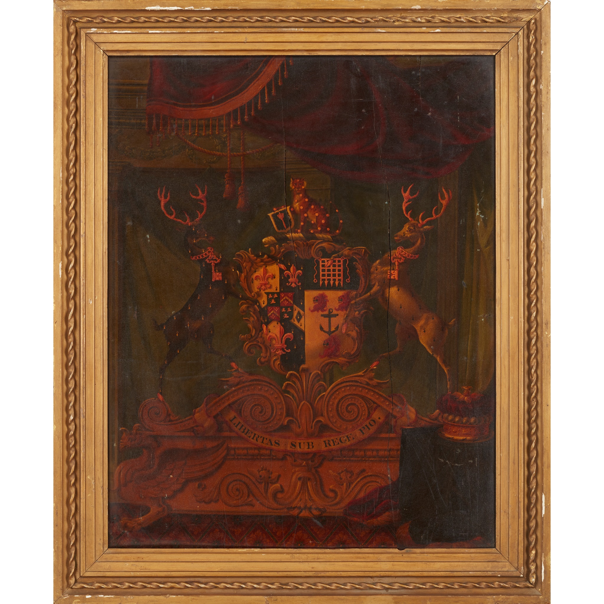 ENGLISH COAT OF ARMS PANEL OF VISCOUNT SIDMOUTH