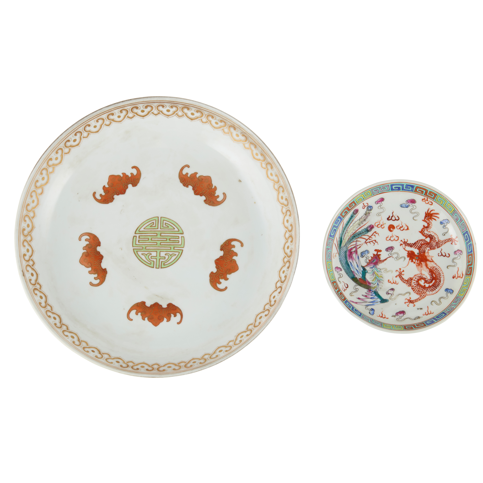 TWO CHINESE FAMILLE ROSE DISHES
