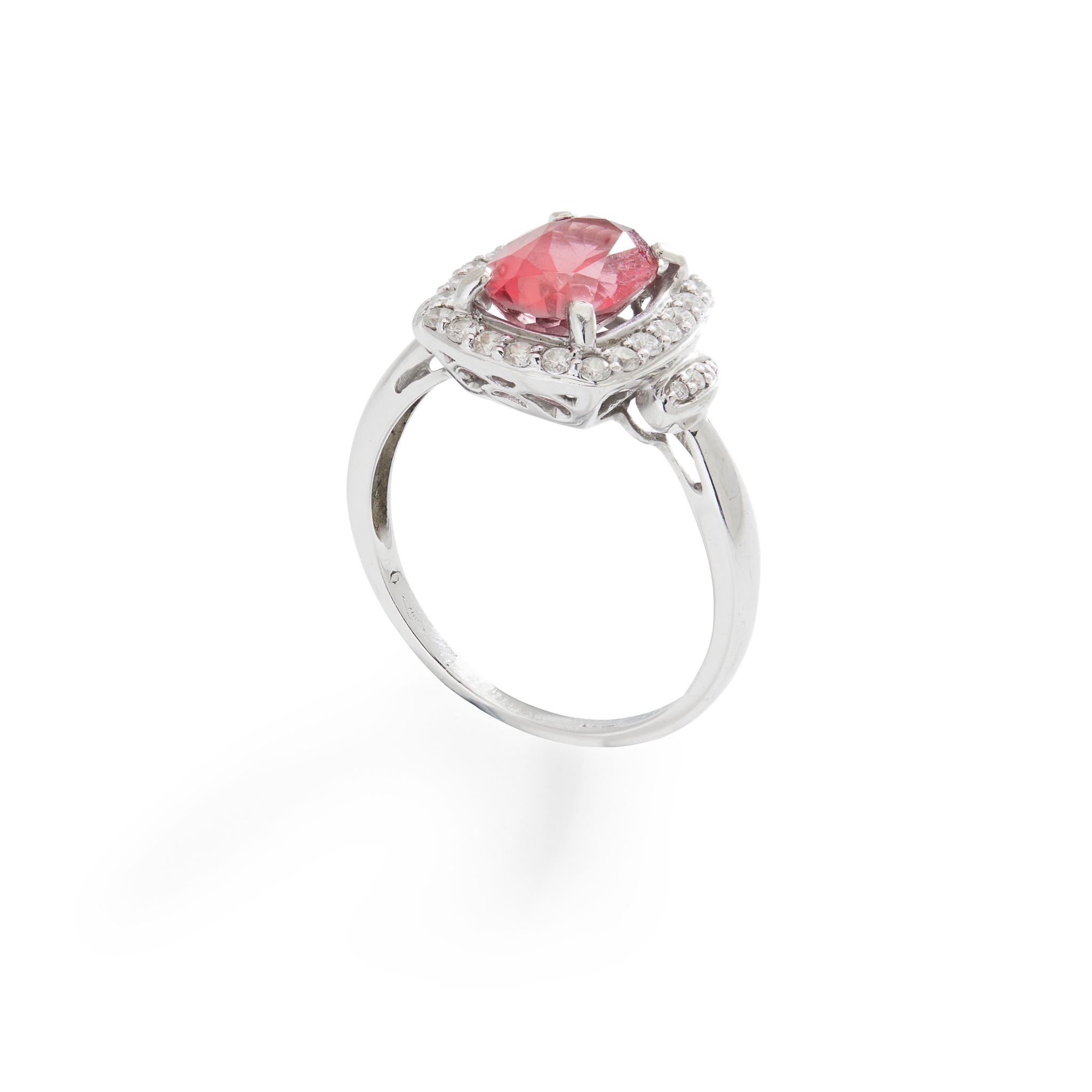 A spinel and diamond ring