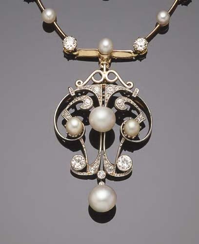 A 19th century baroque pearl and diamond brooch/pendant,