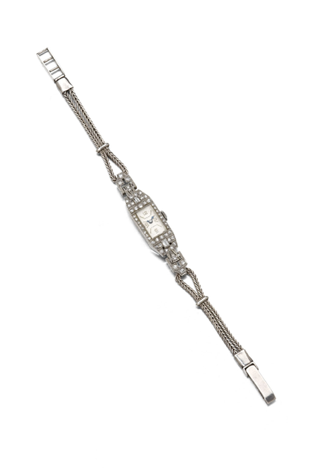 An Art Deco lady's platinum and diamond wrist watch,