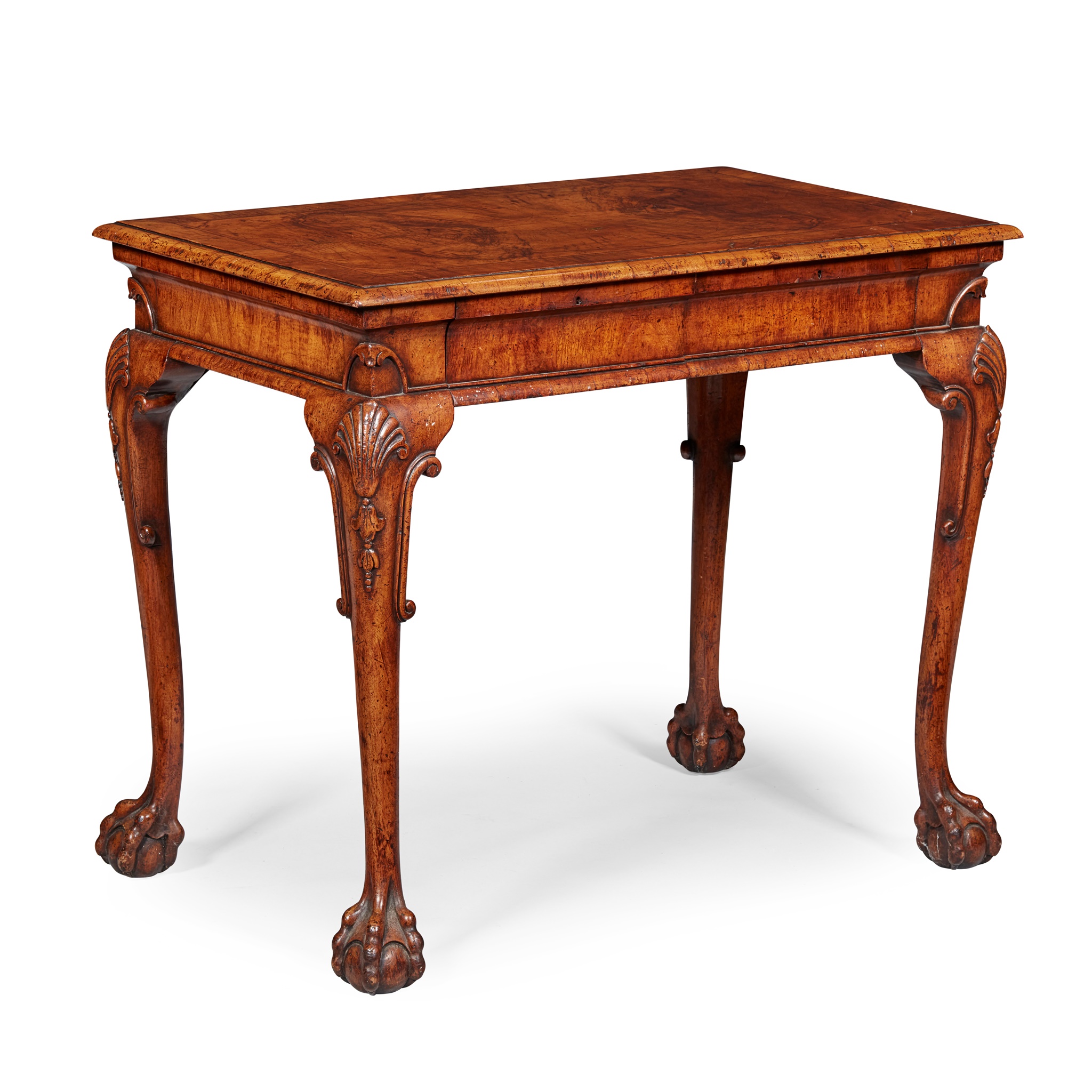 GEORGE II STYLE WALNUT CENTRE TABLE, BY GILL & REIGATE