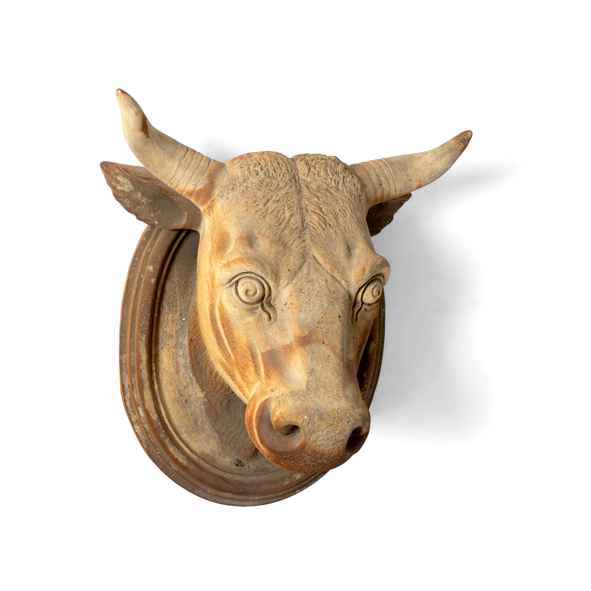 A FRENCH FIRECLAY BUTCHER'S WALL PLAQUE
