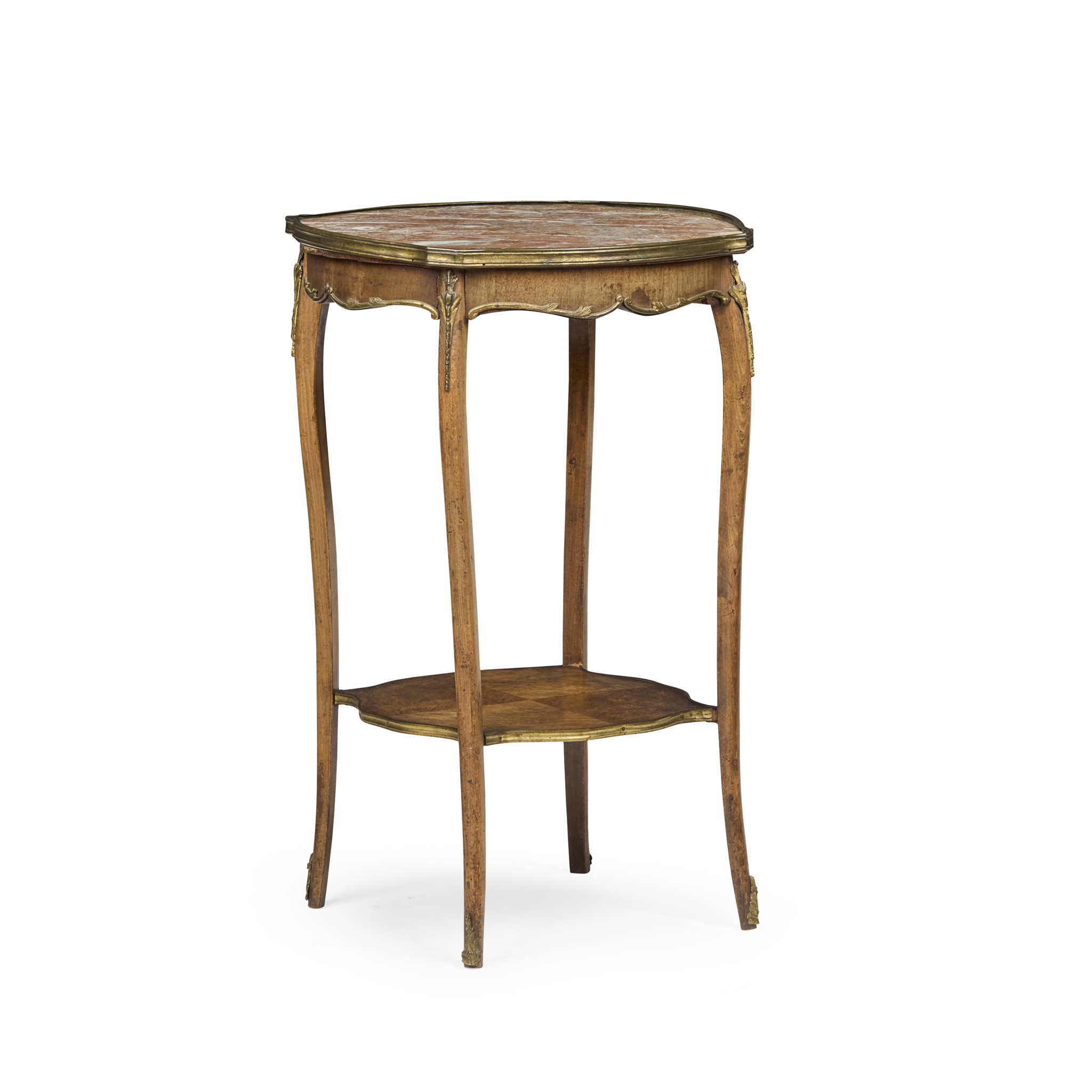 LOUIS XV STYLE KINGWOOD AND MARBLE TOPPED OCCASIONAL TABLE