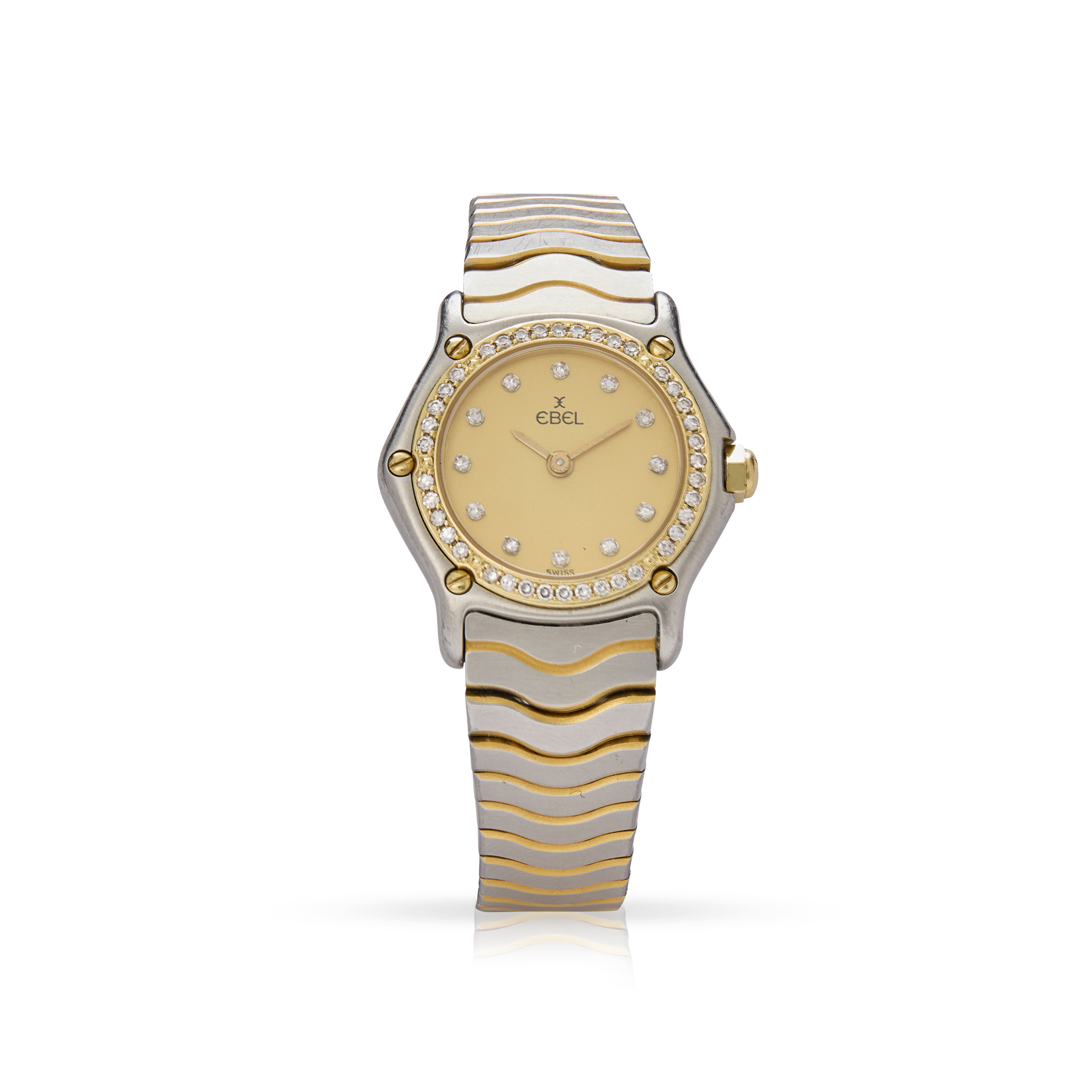 Ebel. A Ladies two-tone quartz bracelet watch with diamond bezel