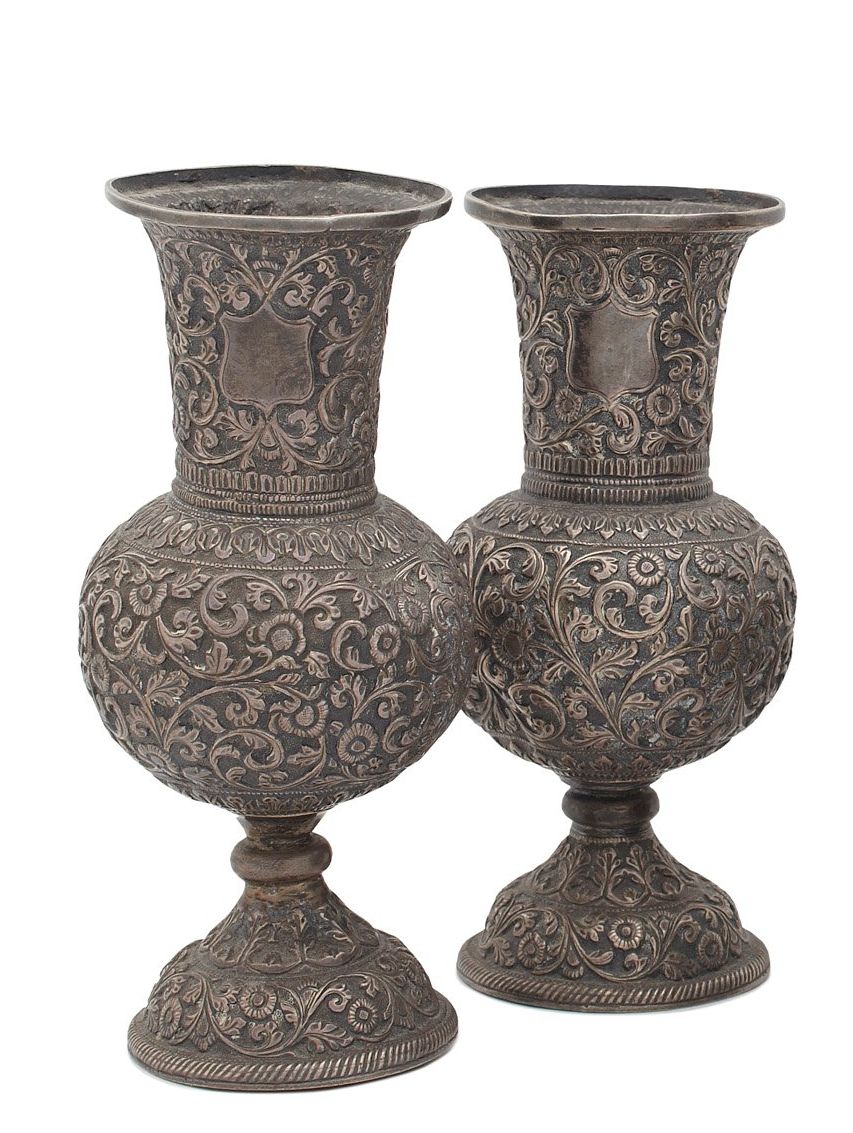 A pair of Indian vases