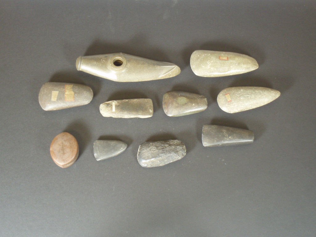 A collection of ten Neolithic stone implements, circa 2000 B.C.