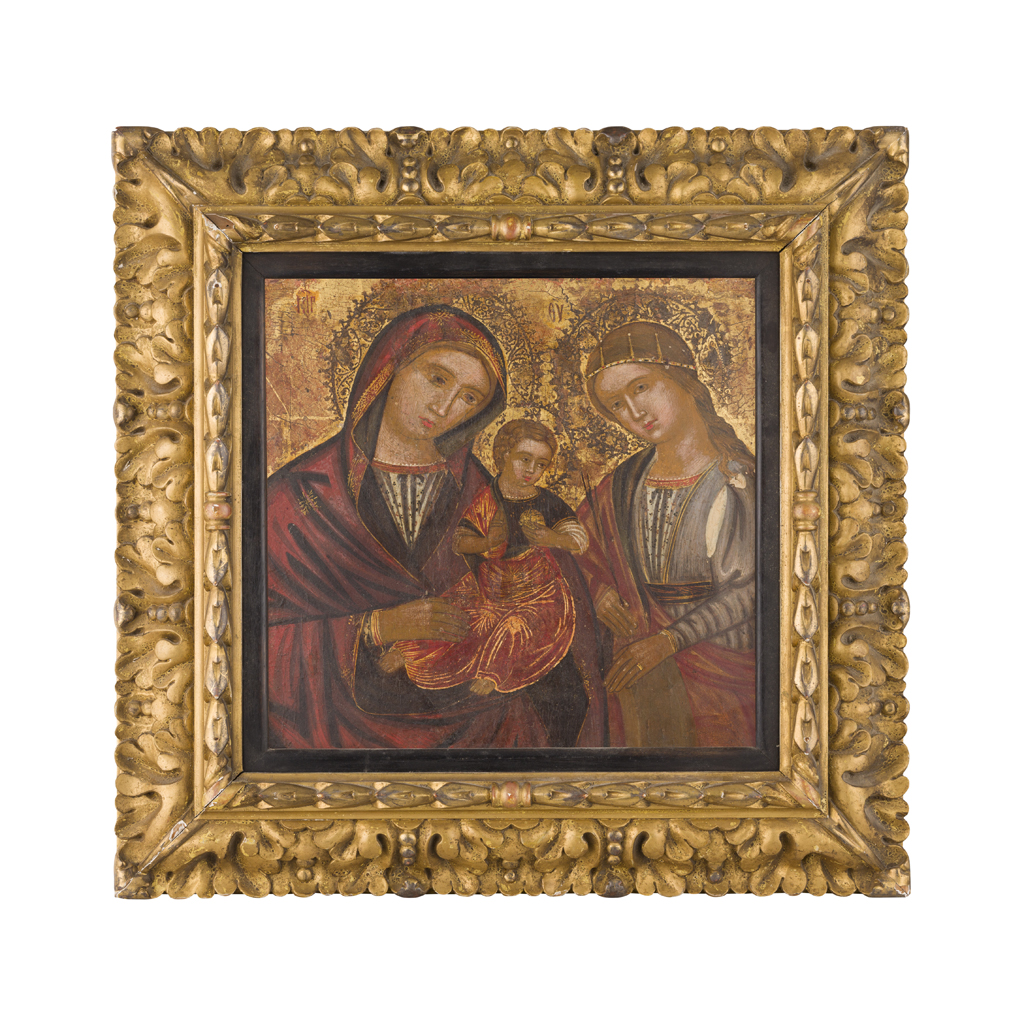 VENETO-CRETAN ICON OF THE MYSTICAL MARRIAGE OF SAINT CATHERINE