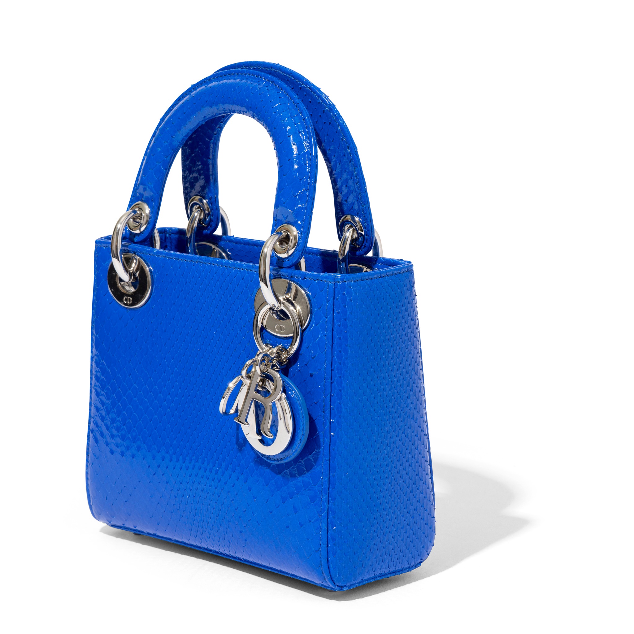 Dior: A blue python Mini Lady Dior