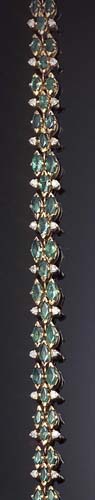 An emerald and diamond bracelet,